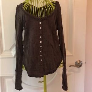 Brown long sleeve cotton shirt